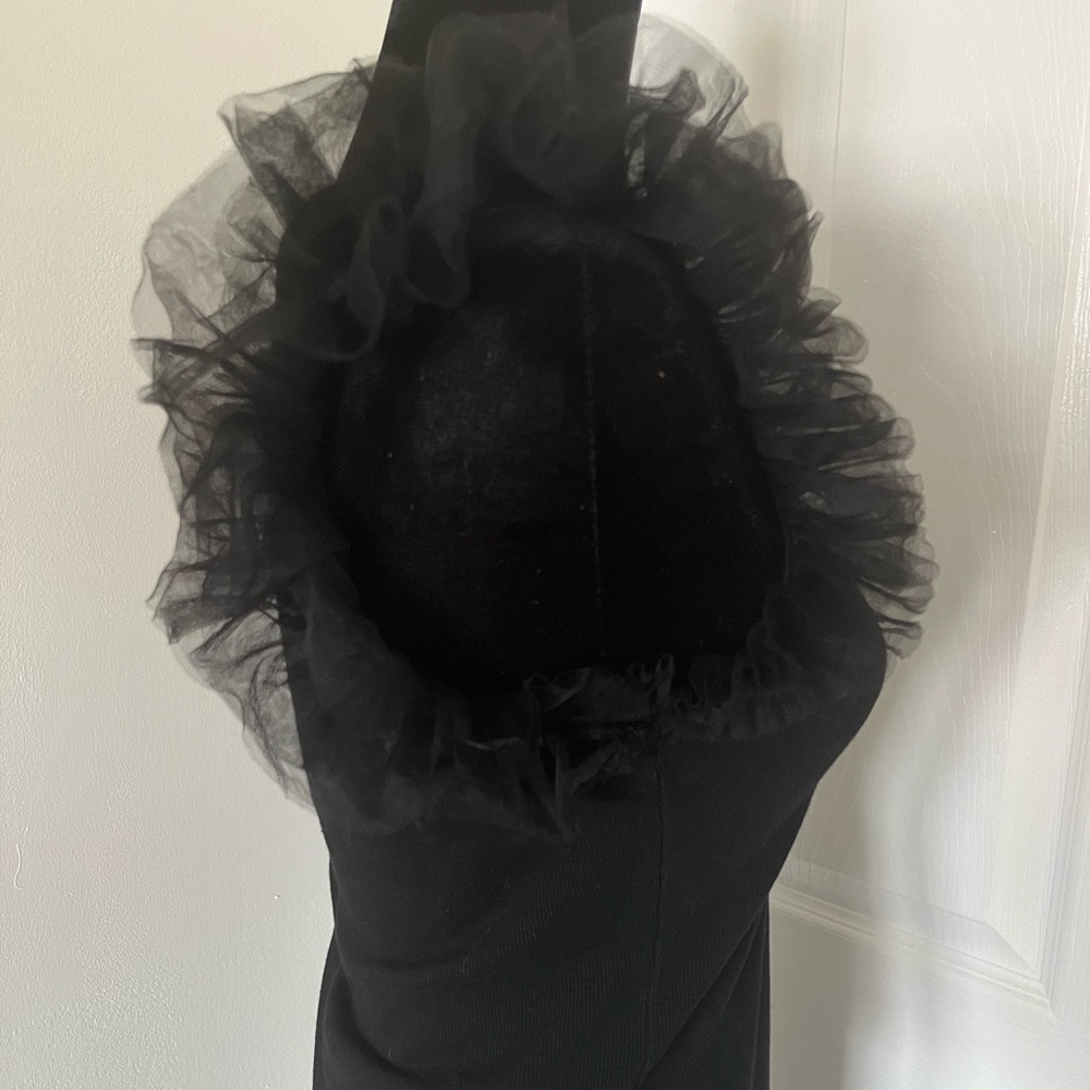 Black Knit Ruffle Tank